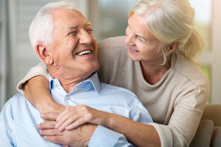 A senior couple feeling safe and secure in their home.