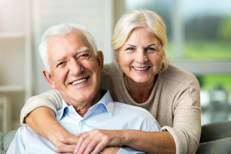 Senior couple living together at a CCRC.